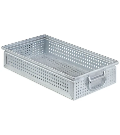 Kovový stohovací box perforovaný