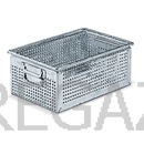 Kovový stohovací box perforovaný