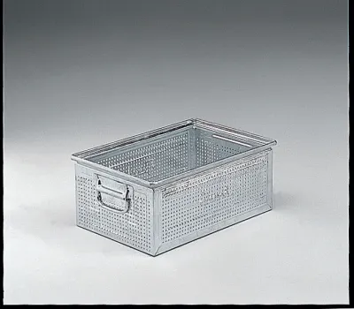 Kovový stohovací box perforovaný