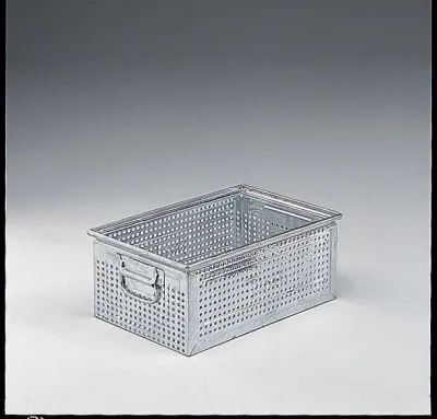 Kovový stohovací box perforovaný