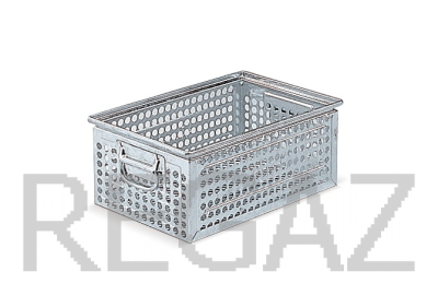 Kovový stohovací box perforovaný  - akční cena