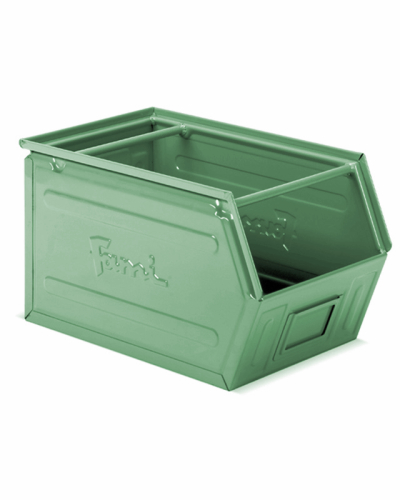 Zkosený kovový stohovací box s dvojitým madlem Zkosený kovový stohovací box s dvojitým madlem