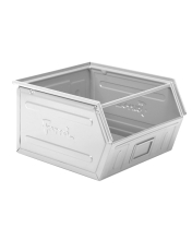 Zkosený kovový stohovací box