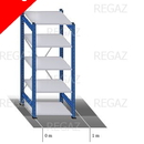 Akční regál 876x400x2000 (V) mm / 5 polic