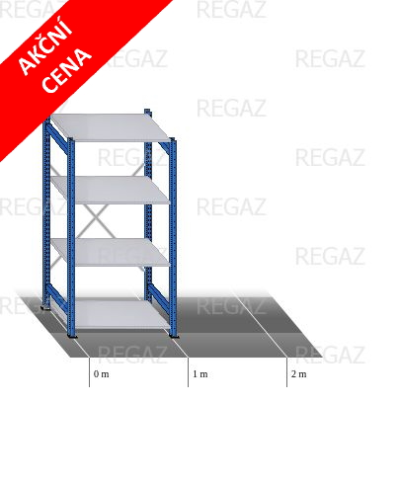 Akční regál 1076x400x2000 (V) mm / 4 polic