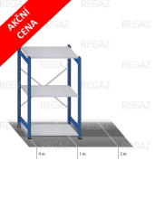 Akční regál 1276x600x2000 (V) mm / 3 police Akční regál 1276x600x2000 (V) mm / 3 police